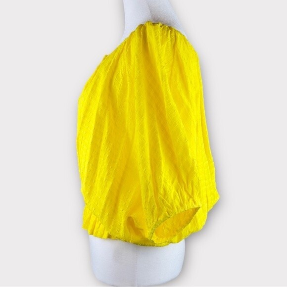 French Connection Bright Yellow Cropped Blouse - Size Small - NWOT - Never worn - Picture 3 of 8